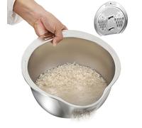 Bol de lavage avec tamis - Nettoyeur de riz multifonction en acier inoxydable - Ustensile de cuisine pour laver, cuisiner, tamiser la salade et les ustensiles de cuisine