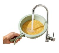 Bol de nettoyage de fruits, panier pliable compact, 22,5 x 22,5 x 10,5 cm, passoire multifonction avec construction robuste, équipement de cuisine portable avec design compact, outil de lavage pour la