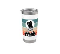 Bol de ramen de chat mignon silhouette de personnages Gobelet isotherme en acier inoxydable double paroi