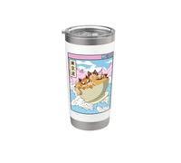 Bol de ramen Surfing Cats Mangeant du Japon - Anime Kawaii Gobelet isotherme en acier inoxydable double paroi