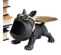 Bol de rangement pour clés de table - En résine en forme de bouledogue français - Figurines de table, bijoux et boucles d'oreilles - Sculpture pour la maison