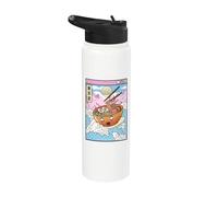 Bol de surf Ramen dans les vagues japonaises Anime Kawaii Vaporwave Stainless Steel Insulated Water Bottle