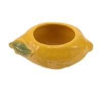 Bol Décoratif Citron en Céramique 18,5x11x7 CM pour Centre de Table | Figurine Citron Jaune Minimaliste, Base Stable Antidérapante, Décor la Cuisine et Maison