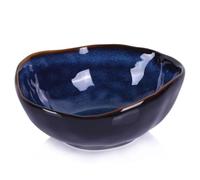 Bol décoratif en céramique bleu de 15,2 cm, bol à clés, bol à bonbons, salade, petit plat à bijoux décoratif bleu pour chambre à coucher, centre de table, table de chevet, décoration de salon