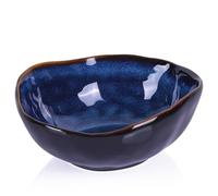 Bol décoratif en céramique bleu de 15,2 cm, bol à fruits en céramique, bol à clés pour table d'entrée, plats à bonbons, bol à fruits pour comptoir de cuisine, petit plat à bijoux bleu pour chambre à