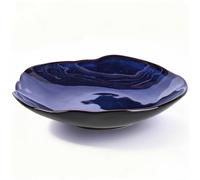 Bol décoratif en céramique bleu - Petit plat à bijoux de 26 cm, bol à fruits, à bonbons, bol à clés pour table d'entrée, plat à bijoux et bagues, plat fourre-tout en porcelaine pour cuisine, table de