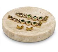 Bol décoratif en pierre naturelle beige, 11,5 cm. Peut servir de support pour bagues, de vide-poche ou d'objet décoratif