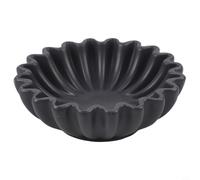 Bol décoratif en résine avec lotus rainuré - pour feuille - pour design de bord - pour salon, table basse, bibliothèque, console - Décoration d'intérieur élégante (noir S)