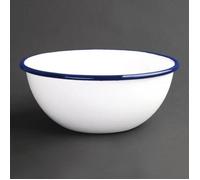 Bol émaillé - Olympia - 155 mm - Lot de 6 - Acier robuste - Bleu et blanc