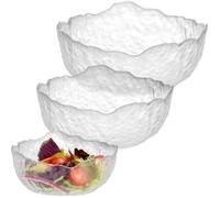 Bol en Verre - Lot 3X saladier en Verre trempé Transparent pour céreales pâtes Salade Fruits Glace - Bol mélangeur coupelle jatte