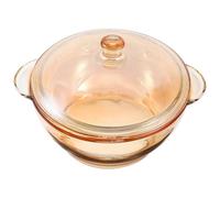 Bol en Verre Résistant à Chaleur 1000ml Couvercle Or | Usage Micro-ondes, Capacité 1000ml, Verre sans Plomb, Résistance aux Rayures, pour Soupe