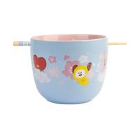 Grupo Erik - Bol Ramen Kawaii BT21 | 1,4L avec Baguettes | Objet Kawaii japonais