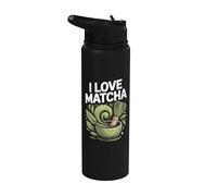 Bol fouet I Love Matcha Feuilles de thé vert Stainless Steel Insulated Water Bottle