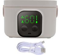 Bol intelligent à température constante, 500 ml, 7 vitesses, minuterie, réchauffement rapide, récipient à repas électrique isolé en acier inoxydable