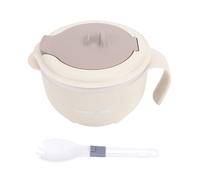 Bol isotherme ramen - Nosheir - Acier 316 avec couvercle hermétique - Portable, micro-ondes - Beige