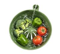 Bol Lave-Fruits Avec Passoire | Passoire Auto-Rotative Rapide Imprimée 3D À Trous - Essoreuse Lavage Baies - pour Fruits Légumes Fraises Laver Tremper Préparer Cuire Cuire au Four Servir sur le Plan d