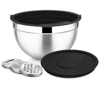 Bol mélangeur inox - Avec accessoires à râper - Noir