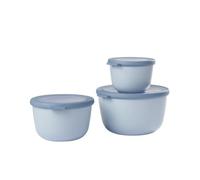 Rosti Mepal – Ensemble 3 bols Cirqula Rond – 500/1000/2000 ml, compatible frigo/micro/congélateur – Nordic blue