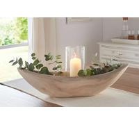 Bol ovale et profond en bois massif, 60 cm de long, coupe décorative, coupe à fruits