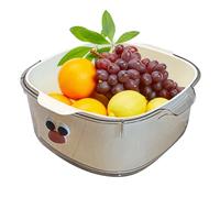 Bol passoire à fruits | Panier à légumes 2 en 1 | Bassin d'évacuation des aliments à double couche, panier multifonction mignon pour les pâtes, la salade, les baies