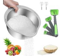 Bol Passoire Pour Lave-Riz - Bol De Lavage 4 En 1 Pour Quinoa, Rinceuse En Acier Inoxydable Avec Égouttoirs Latéraux, Petite Passoire Pour Nettoyer Les Fruits, Légumes - Outil De Cuisine Polyvalent
