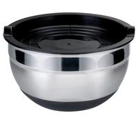Baumalu – Bol pâtissier inox avec couvercle – 20 cm – base silicone noir