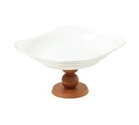 Bol Piédestal, Bol à fruits sur pieds, centre de Table décoratif, plateau à Dessert, plateau à pain(Brown)