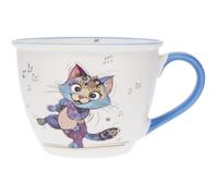 Bol porcelaine à anse : motif chat qui danse - 550ML