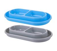 Bol pour chien anti-fourmis, 2 pièces bols de nourriture pour chat anti-fourmis bol pour chien à double plateau mangeoire en plastique antidérapante pour animal de compagnie 10, 8x5, 9x1, 4 pouces