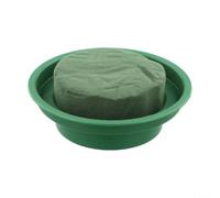 Bol rond en mousse florale avec boue verte humide pour arrangements de bricolage, base de plateau en plastique pour centres de table de mariage, fêtes d'anniversaire et travaux manuels de décoration
