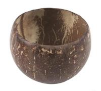Bol rond fait à la main en coquille de noix de coco - Assiette de fruits secs - Marron naturel - Décoration d'intérieur durable - Accessoire d'aromathérapie - Style île tropicale (poli)
