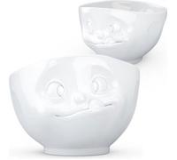 FIFTYEIGHT 3D Bol en porcelaine blanc brillant motif personnage se léchant les babines 500 ml