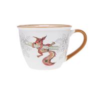 Bol timbale avec une anse - Motif ecureuil sur sa branche - matière porcelaine fine - contenance 550ML