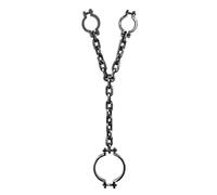 Boland 00614 - Menottes pour prisonniers, pour mains et cou, environ 100 cm, prisonnier, accessoire ou décoration pour Halloween, fête de l'horreur, carnaval, fête à thème, Gris