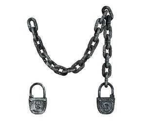 Boland 00634 - Chaîne à maillons avec cadenas - Longueur : env. 123 cm - Prisonnier, bourreau - Accessoire de costume pour carnaval, Halloween et soirées à thème