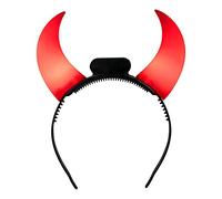 Boland 01071 Tiare LED Cornes de diable Serre-tête avec lumière LED et cornes avec piles, diable, couvre-chef, accessoire pour Halloween, carnaval, fête à thème