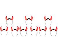 Boland 01071 Tiare LED Cornes de diable Serre-tête avec lumière LED et cornes avec piles, diable, couvre-chef, accessoire pour Halloween, carnaval, fête à thème (Lot de 3)