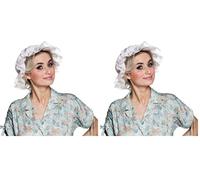 Boland 01401 - Casquette de grand-mère, couvre-chef, casquette de grand-mère, bonnet blanc, accessoire de costume pour le carnaval ou la fête à thème (Lot de 2)