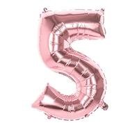 Boland 22045 Ballon gonflable en forme de chiffre 5, taille 86 cm, or rose, ballon à chiffres, ballon gonflable, air, anniversaire, anniversaire d'enfant, décoration