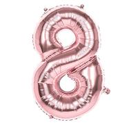 Boland 22048 Ballon gonflable en forme de chiffre 8, taille 86 cm, or rose, ballon à chiffres, ballon gonflable, air, anniversaire, anniversaire d'enfant, décoration