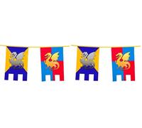 Boland 44000 - Chaîne de fanions Chevaliers et Dragons, Longueur 6 m, décoration à Suspendre avec château et Armoiries, Guirlande, décoration pour fête à thème, Anniversaire ou Carnaval (Lot de 2)