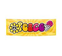 Boland 44503 - Bannière Peace, taille 74 x 220 cm, Paix, Fleur, Flower Power, Multicolore Polyester, Bannière, Décoration, Fête à thème, Décoration à suspendre