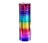 Boland 44732 - Lot de 2 rouleaux de serpentins en papier arc-en-ciel avec 18 démolitions chacun, métallisés, pour décoration de carnaval, fête à thème