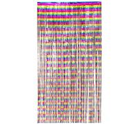 Boland 44733 - Rideau de Porte en Aluminium Arc-en-Ciel - Dimensions : 200 x 100 cm - Métallique - Rideau de Porte Multicolore - Décoration CSD - Carnaval - Fête à thème