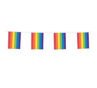 Boland 44734 Guirlande de fanions Arc-en-Ciel Longueur 3 m Guirlande de Drapeaux en Papier Décoration Carnaval Saint Christophe Street Day Fête Anniversaire