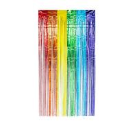 Boland - 44763 - Rideau de film plastique arc-en-ciel 200 x 100 cm, décoration de fête pour festival, carnaval ou anniversaire, décoration, rideau de lamelles (Lot de 4)