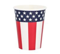 Boland 44956 Lot de 6 gobelets jetables en carton écologique pour fête d'anniversaire Amérique Fête à thème Fête Carnaval