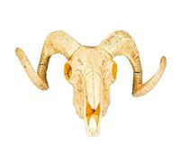 Boland 54319 Crâne décoratif Jaune/Blanc 28 x 36 cm