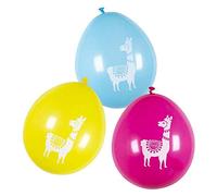 Boland 54433 Lot de 6 ballons lama en latex, taille env. 23 cm, 3 couleurs assorties, alpaga, anniversaire, garden-party, fête à thème, décoration à suspendre, jardin d'enfants, carnaval