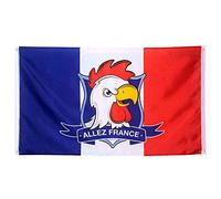 Boland 62035 - Drapeau de décoration Allez France, taille 90 x 150 cm, France, poule, drapeau, polyester, bannière, décoration murale, football, coupe du monde, championnat d'Europe